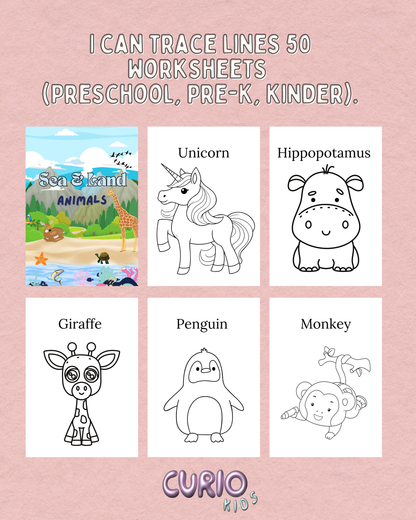 Coloring Animals 73 Worksheets (Toddler, Preschool, Pre-K, & Kinder)